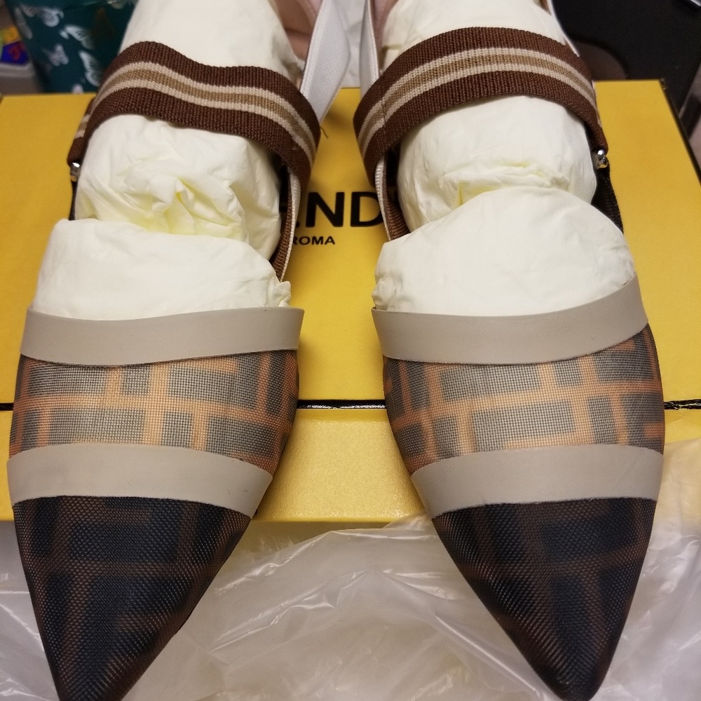 AUTHENTIC Fendi Sling Back Flats